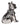 Estatua Decorativa Bulldog Sentado con Gafas de Sol Cerámica Plateada Moderna