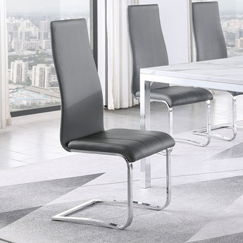 Montclair High Back Dining Chair Black And Chrome - MartincFurniture