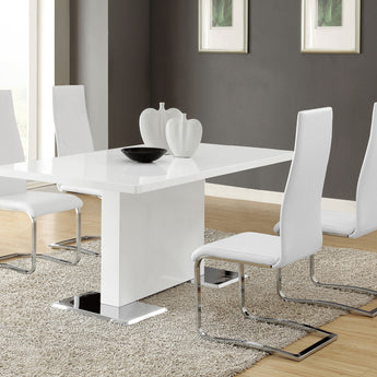 Montclair High Back Dining Chair White And Chrome - MartincFurniture