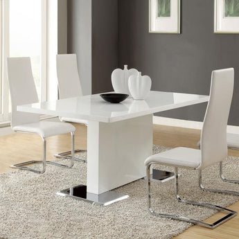 Anges 5-piece Dining Table Set White High Gloss and White