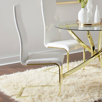 Montclair Side Chairs White And Rustic Brass - MartincFurniture
