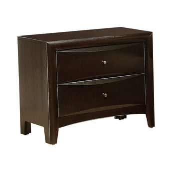 Phoenix 2-Drawer Nightstand Deep Cappuccino - MartincFurniture