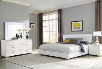 Felicity Dresser Mirror Glossy White With LED Light - MartincFurniture