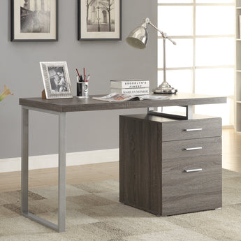 Brennan 3-Drawer Office Desk Weathered Grey - MartincFurniture