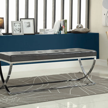 Walton Rectangle Upholstered Tufted Bench Black - MartincFurniture
