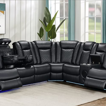 Seccional Moderno Daytona Negra 1: Diseño Elegante, Confort Ergonómico