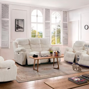 Sofá y loveseat con recliner chair Flint Crema