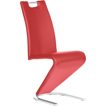 Silla de Comedor Andrew Roja Moderna Zig-Zag Diseño Elegante Confortable