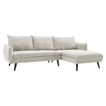 Seccional Moderno PARIS Gris Claro Derecho Elegante Cómodo para Hogar