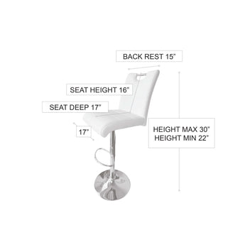 Elegante Taburete de Bar Rio Negro Moderno Ajustable con Respaldo Ergonómico