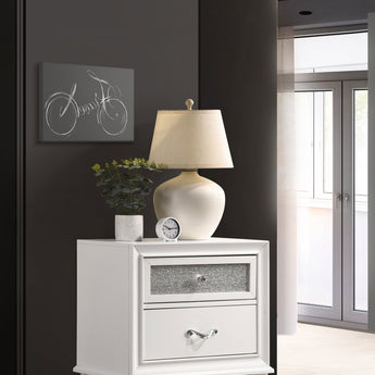 Barzini 2-Drawer Nightstand White - MartincFurniture