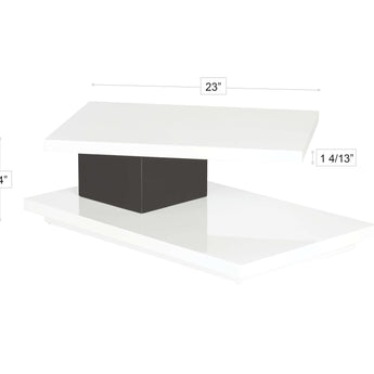 Mesa de Centro Athena: Brillo Blanco Negro, Diseño Moderno, Lujo y Estilo Impactante