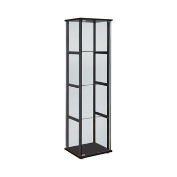 Cyclamen 4-Shelf Glass Curio Cabinet Black And Clear - MartincFurniture