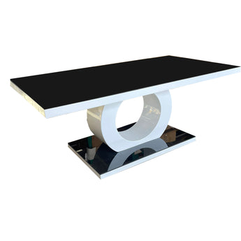 Mesa de Centro Detroit Moderna Blanco Brillo, Elegante Diseño Sala de Estar