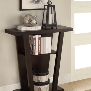 Evanna 2-Shelf Console Table Cappuccino - MartincFurniture