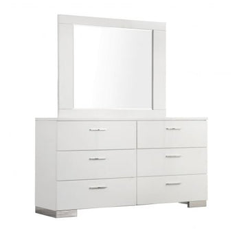 Felicity Dresser Mirror Glossy White - MartincFurniture