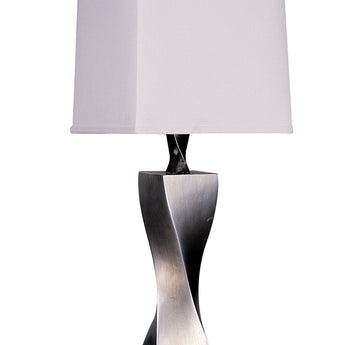 Keene Square Shade Table Lamps White And Antique Silver - MartincFurniture