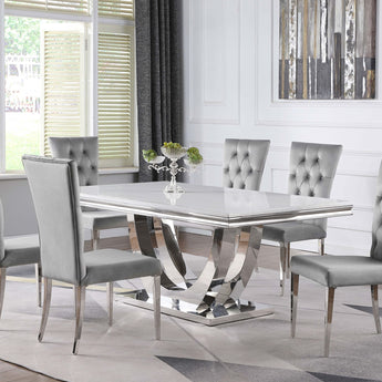 Kerwin Tufted Upholstered Side Chair Grey And Chrome - MartincFurniture