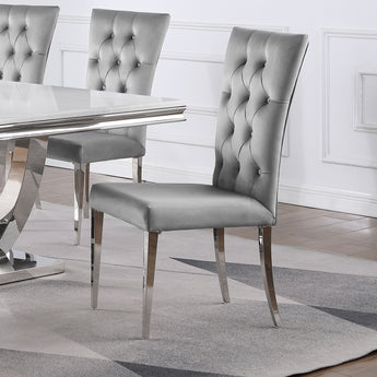Kerwin Tufted Upholstered Side Chair Grey And Chrome - MartincFurniture