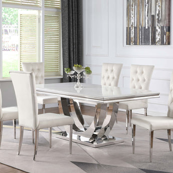 Kerwin Tufted Upholstered Side Chair White And Chrome - MartincFurniture