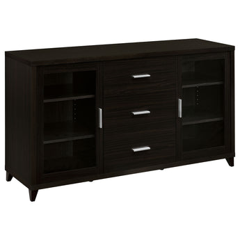 Lewes 2-Door TV Stand With Adjustable Shelves Cappuccino - MartincFurniture