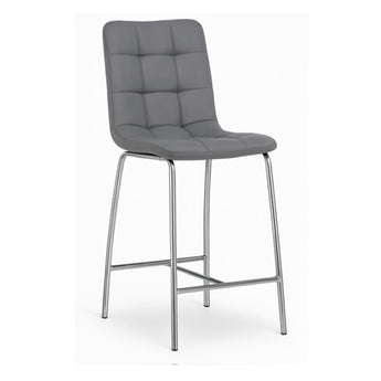 Taburete de Bar Matthew Gris Ajustable Giratorio con Reposapiés Moderno y Cómodo
