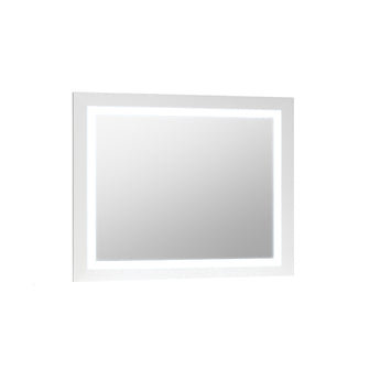 Espejo Moderno Miami Blanco Alto Brillo LED Cromado Elegante para Dormitorio