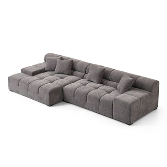 Sofá Seccional Modular Midtown Gris Izquierdo Lujoso Confort Supremo Diseño Moderno