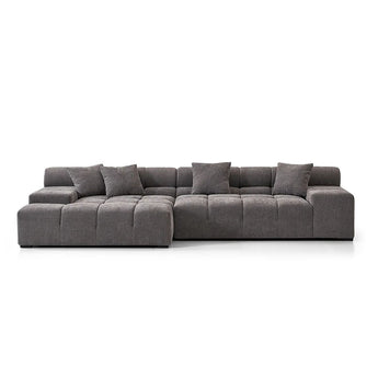 Sofá Seccional Modular Midtown Gris Izquierdo Lujoso Confort Supremo Diseño Moderno