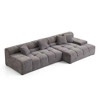 Sofá Seccional Midtown Gris Derecho, Espuma Alta Densidad, Diseño Moderno, Confort Supremo