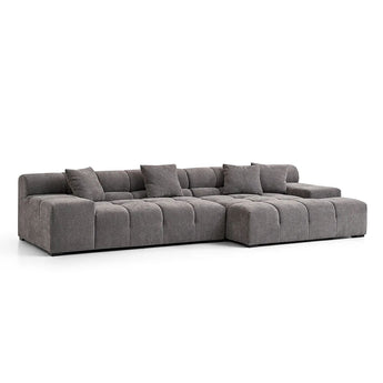 Sofá Seccional Midtown Gris Derecho, Espuma Alta Densidad, Diseño Moderno, Confort Supremo