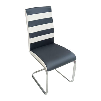 Silla Comedor Nella Moderna Negra Blanca, Diseño Elegante Confortable Estilo Contemporáneo