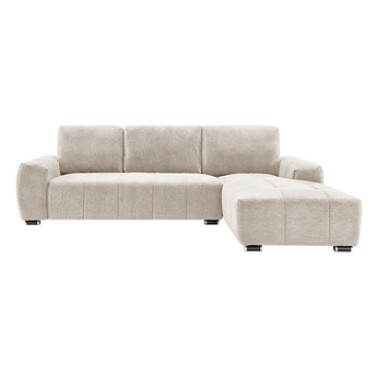 Sofá Seccional ROMA Beige Claro Moderno Derecho, Confort Lujoso
