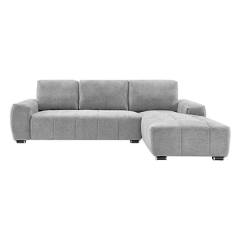 Sofá Seccional Esquinero ROMA Gris Claro Moderno Cómodo Duradero para Salón