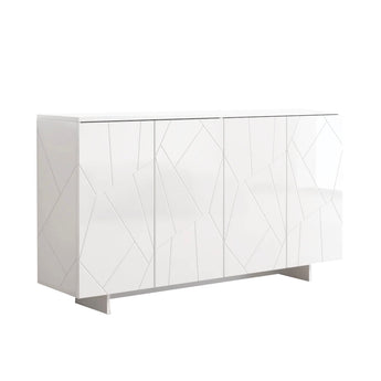 Aparador Moderno S601 Blanco con Amplio Almacenamiento Estilo Mid-Century
