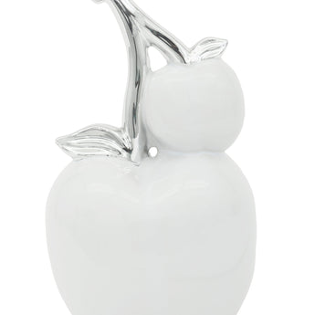 Escultura de Manzana Doble Moderna Cerámica Brillante Decoración Cocina Hogar Única