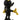 Escultura Decorativa Ratón Juguetón Resina Mate Elegante Negro Blanco Adorno Moderno