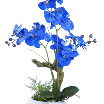 Elegante Arreglo Floral Orquídea Cymbidium Artificial Decoración Lujosa Hogar Cerámica