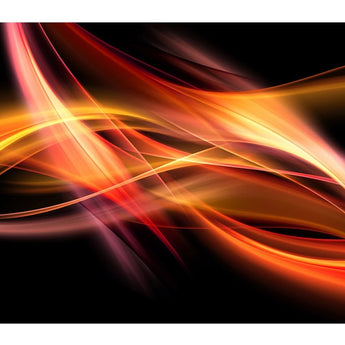 Arte de Pared de Vidrio Abstracto Naranja 152x91cm, Decoración Moderna Lujosa