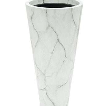 Jarrón de Suelo de Mármol Blanco Elegante 91cm Fibra de Vidrio Ligera Moderno
