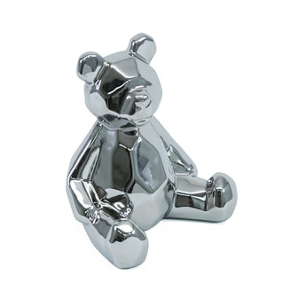 Escultura de Oso Sentado Cerámica Geométrica Decorativa Moderna para el Hogar