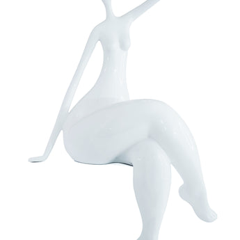 Elegante Escultura Mujer 'On Edge' Moderna Decoración Hogar Polystone Fibra Vidrio