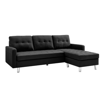 Sofá Seccional VESADA Negro Moderno y Cómodo para Sala de Estar