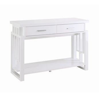 Schmitt Rectangular 2-Drawer Sofa Table High Glossy White - MartincFurniture