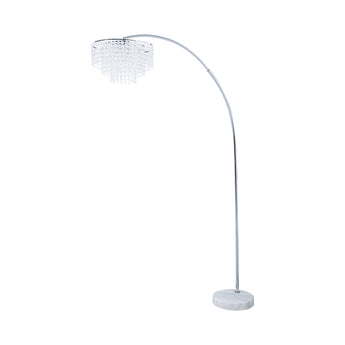 Shirley Marble Base Floor Lamp Chrome And Crystal - MartincFurniture
