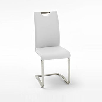 Silla de Comedor Andes Blanca Moderna, Diseño Ergonómico, Patas de Metal Duraderas para Cocina