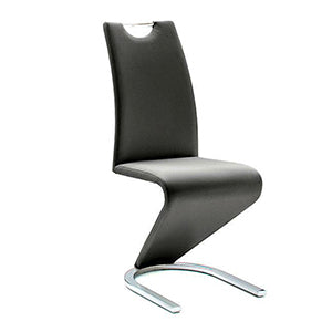 Silla de Comedor Andrew Negra Moderna Elegante Patrón Zig-Zag Base Herradura