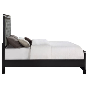Cappola Upholstered Tufted King Bed Silver And Black - MartincFurniture