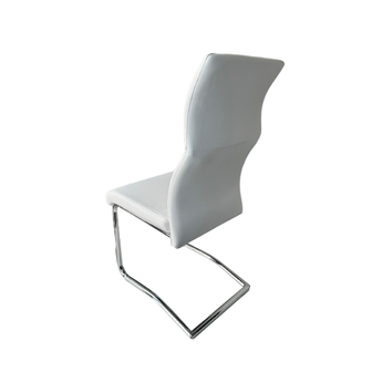 Silla de Comedor Blum Gris, Diseño Contemporáneo, Base Cromada, Elegancia Moderna