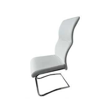 Silla Comedor Blum Blanca: Diseño Moderno, Base Cromada Resistente, Asiento Cómodo